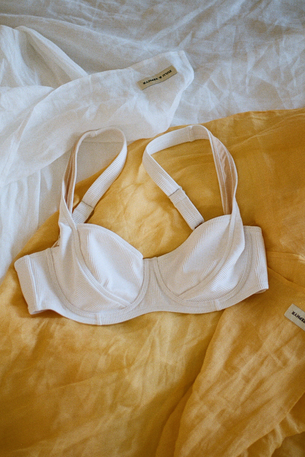 Signature Stripe Bra Cup Top - White