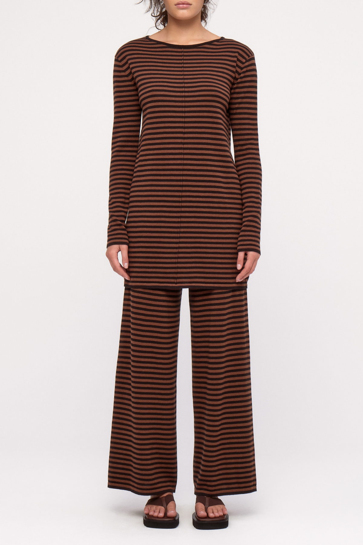 Knit Pant - Brown Stripe