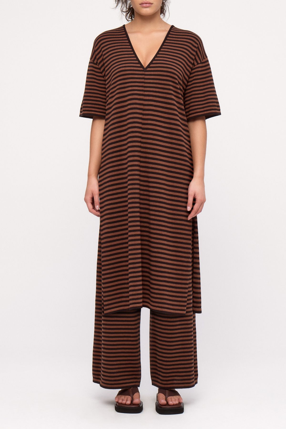 Knit Dress - Brown Stripe