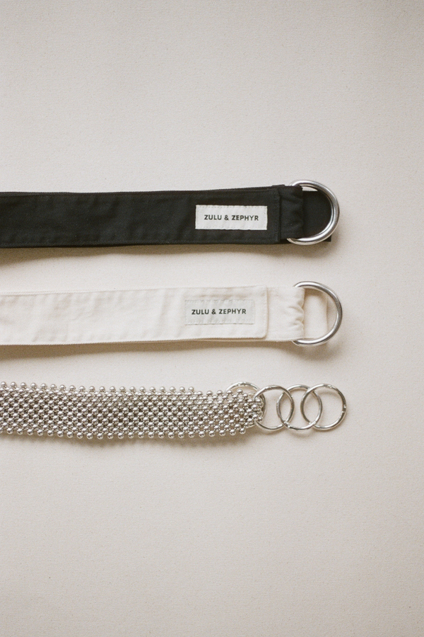 Beaded Belt - Silver