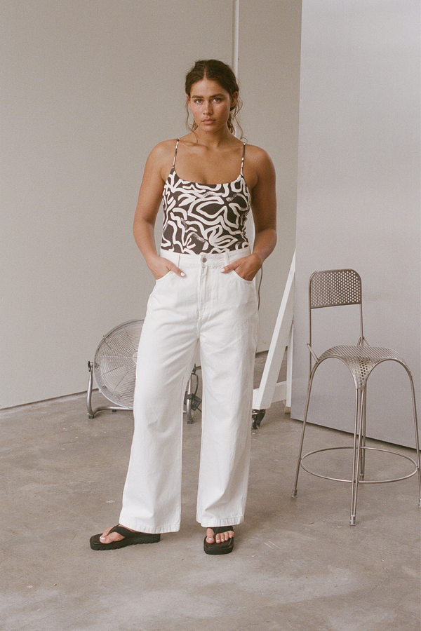 White Relaxed Recycled Denim Jean – Zulu & Zephyr