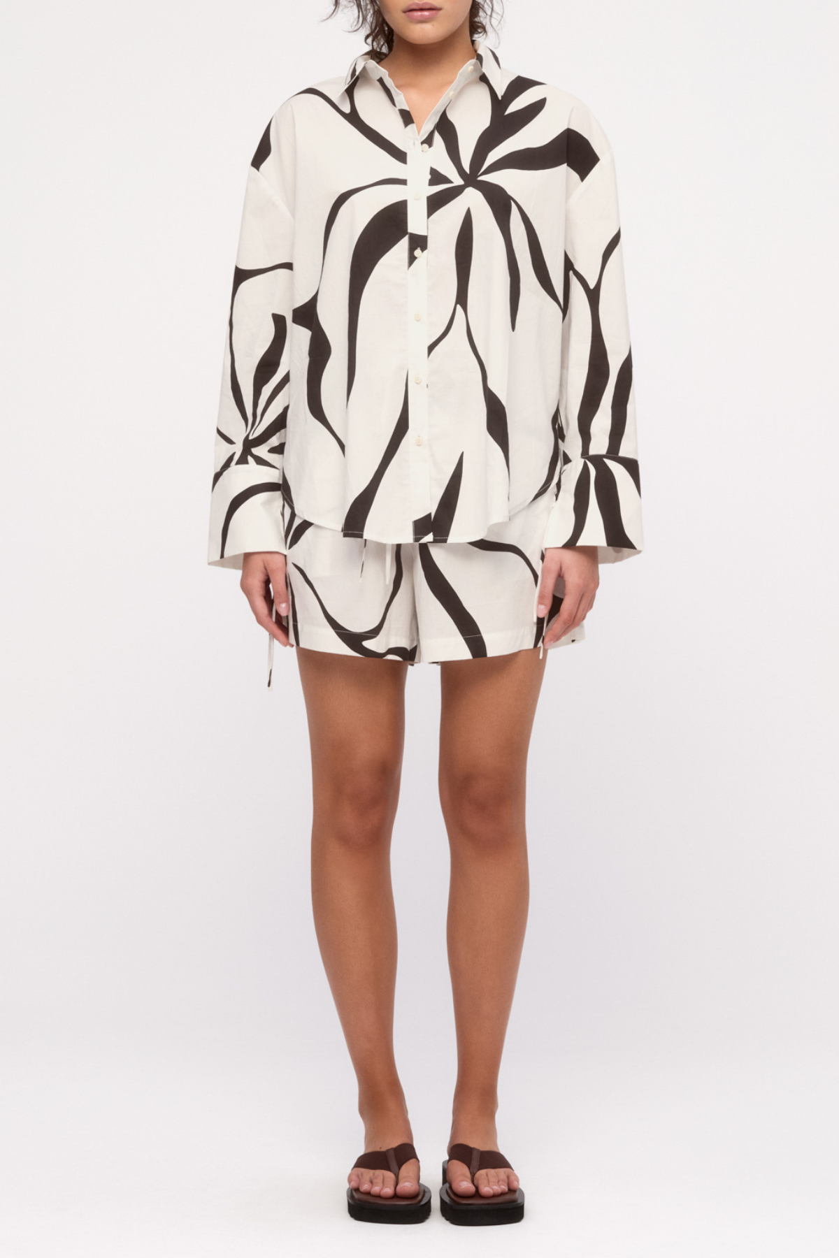 Cotton Short - Cream Flower