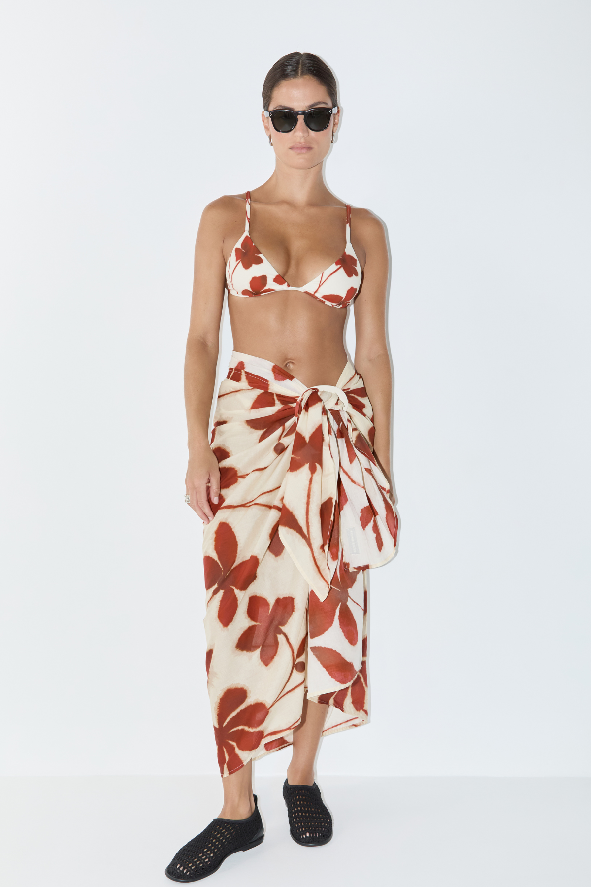 Cotton Sarong - Ruby Floral