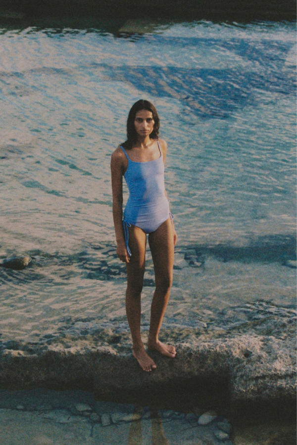 Signature Stripe Gathered One Piece - Sky – Zulu & Zephyr Signature Stripe Gathered One Piece - Sky – Zulu & Zephyr