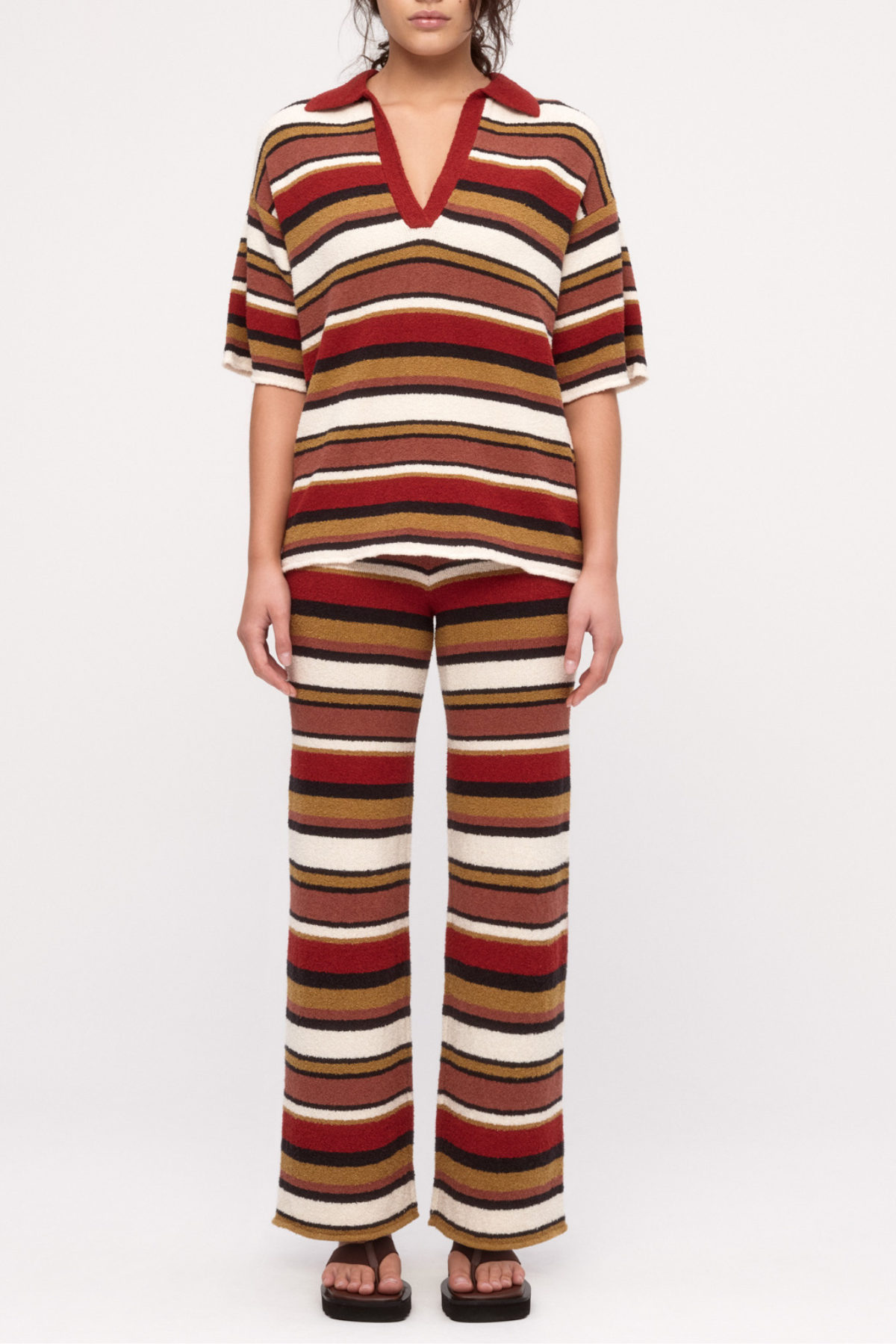 Textured Knit Shirt - Earth Stripe