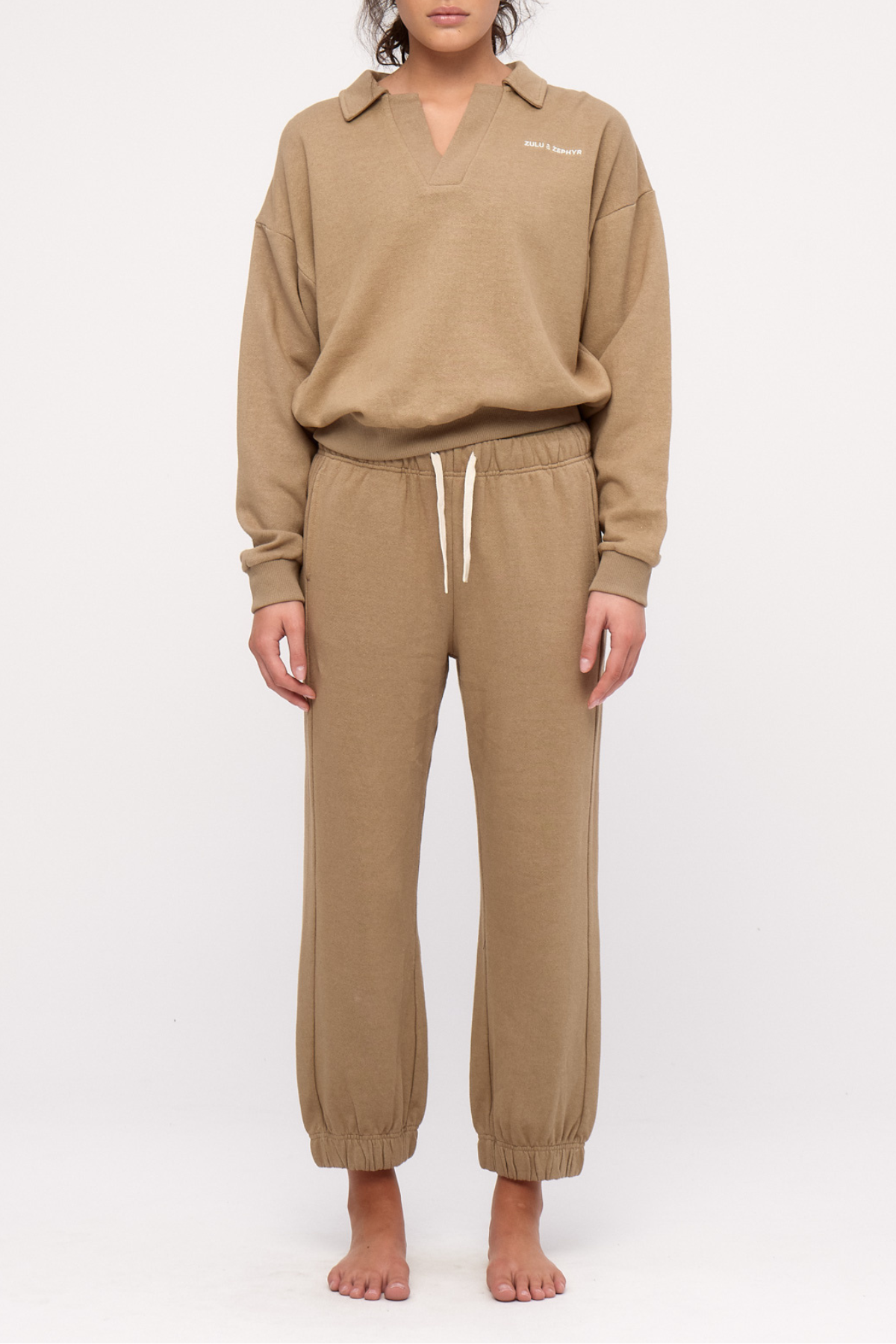 Collared Sport Sweatshirt - Olive