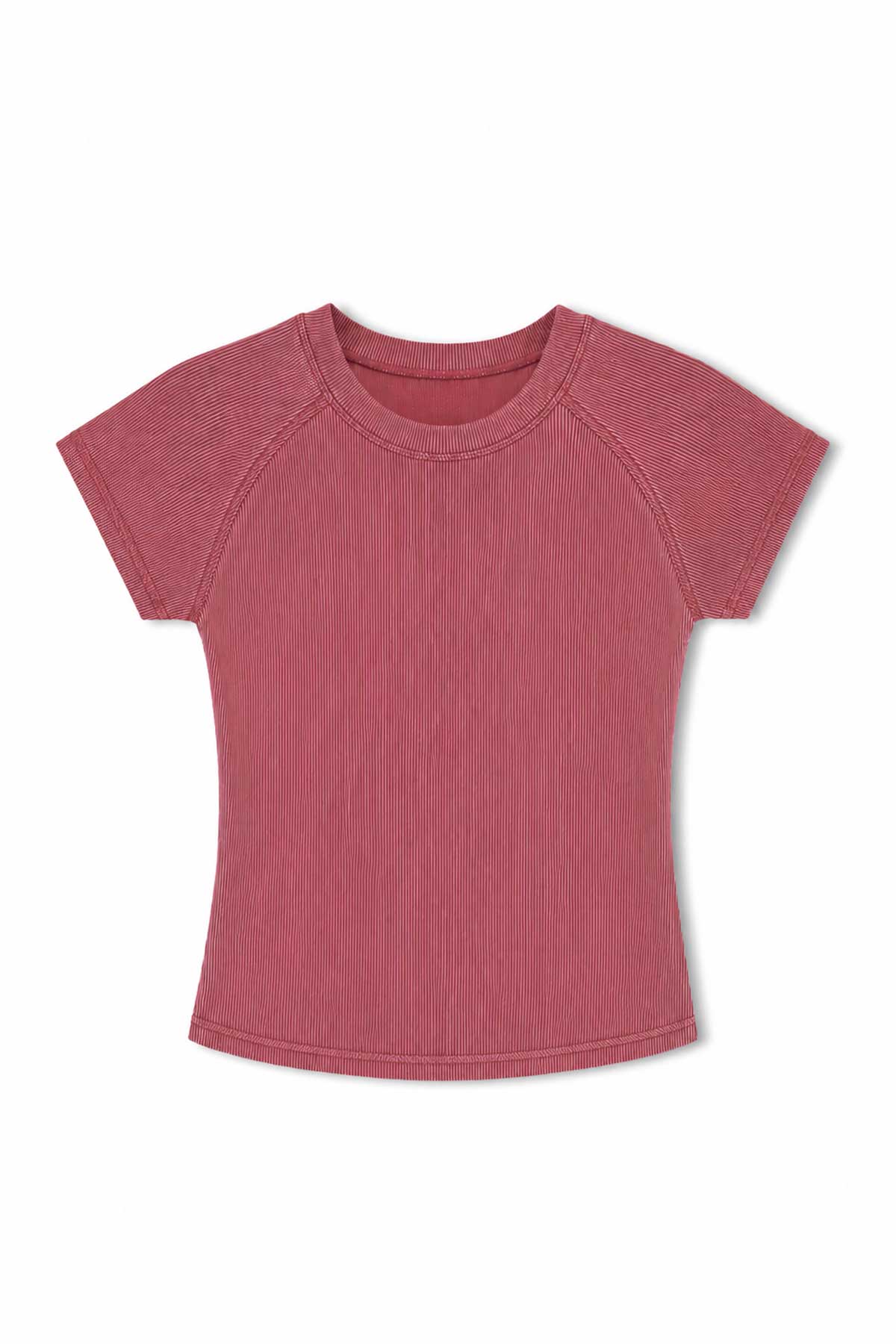Mini Stripe Short Sleeve Rashie - Clay Red