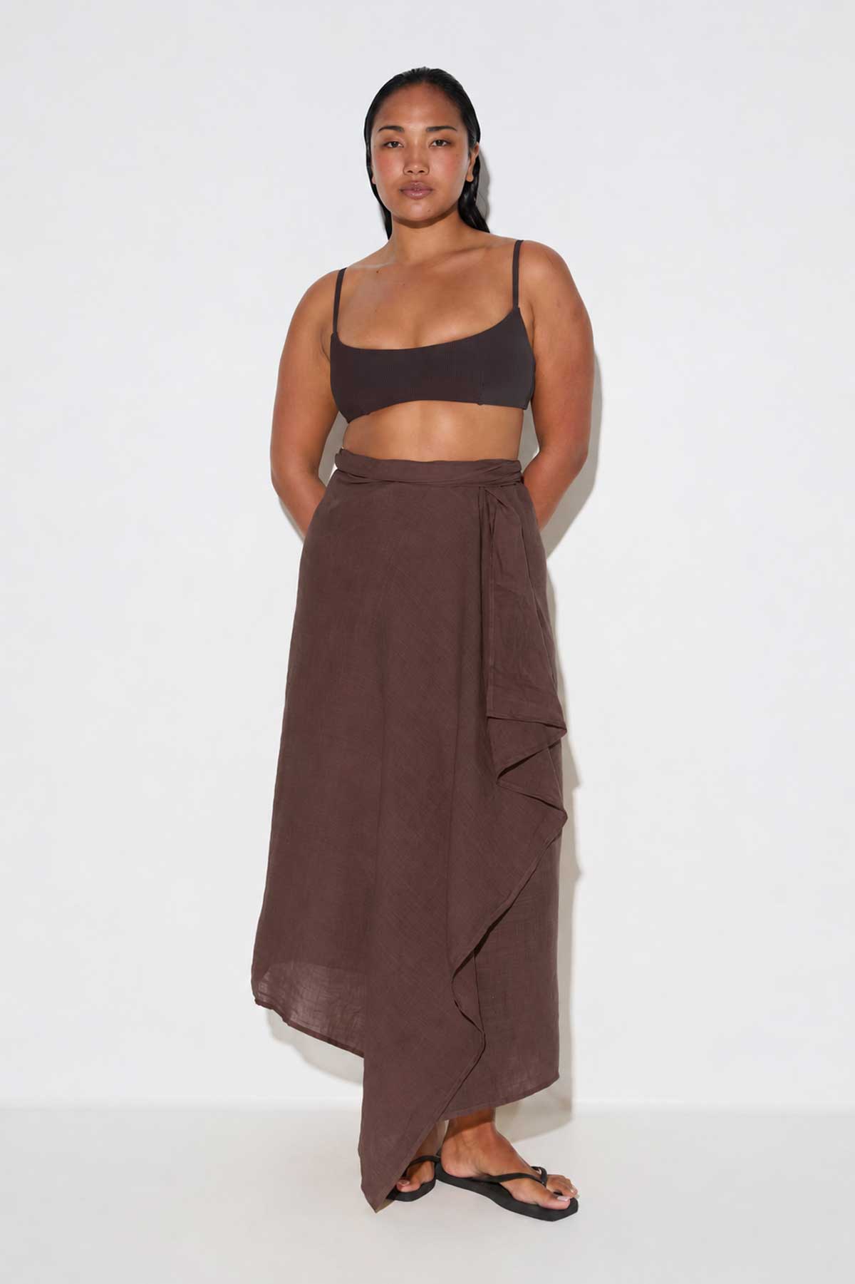 Signature Cotton Sarong - Smoky Brown