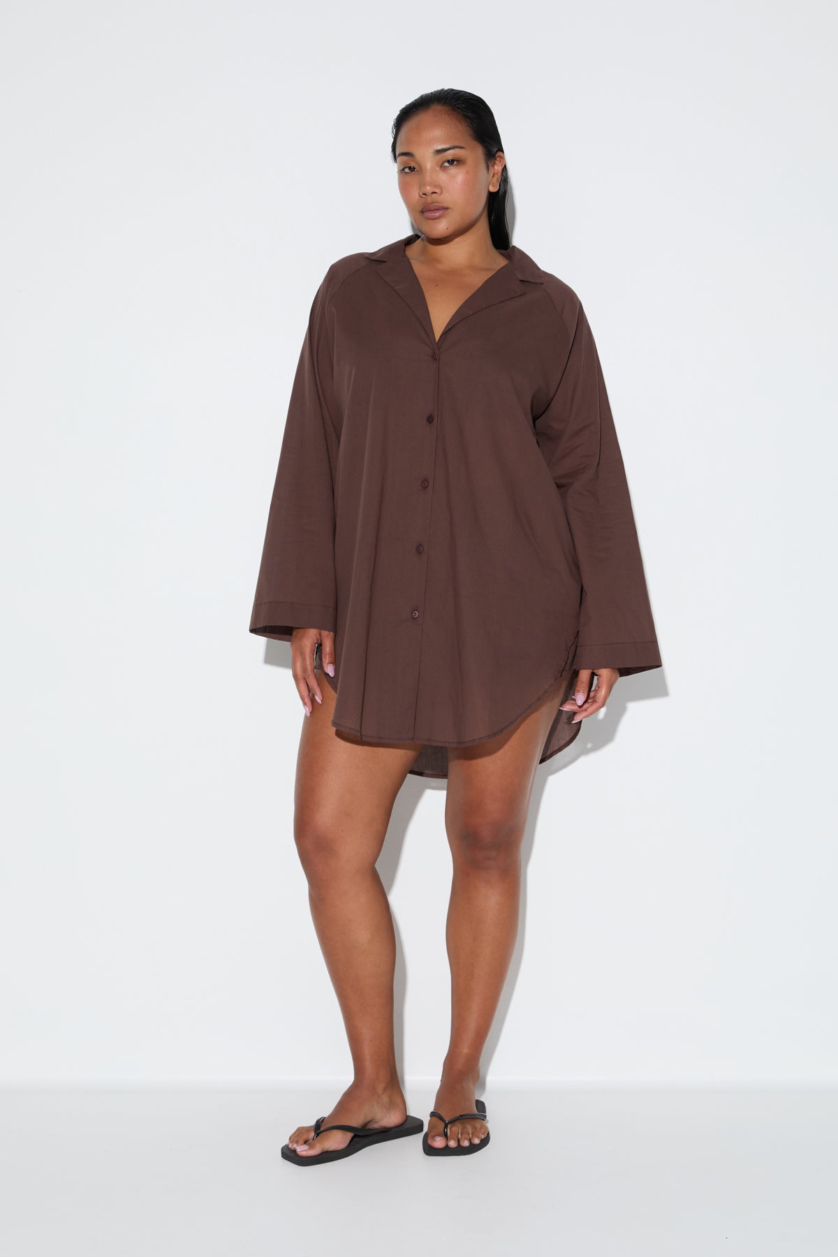Signature Cotton Shirt - Smoky Brown