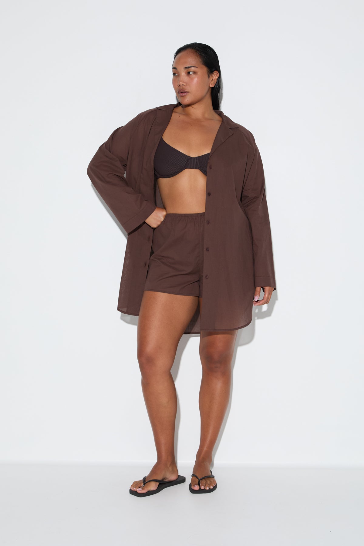 Signature Cotton Short - Smoky Brown