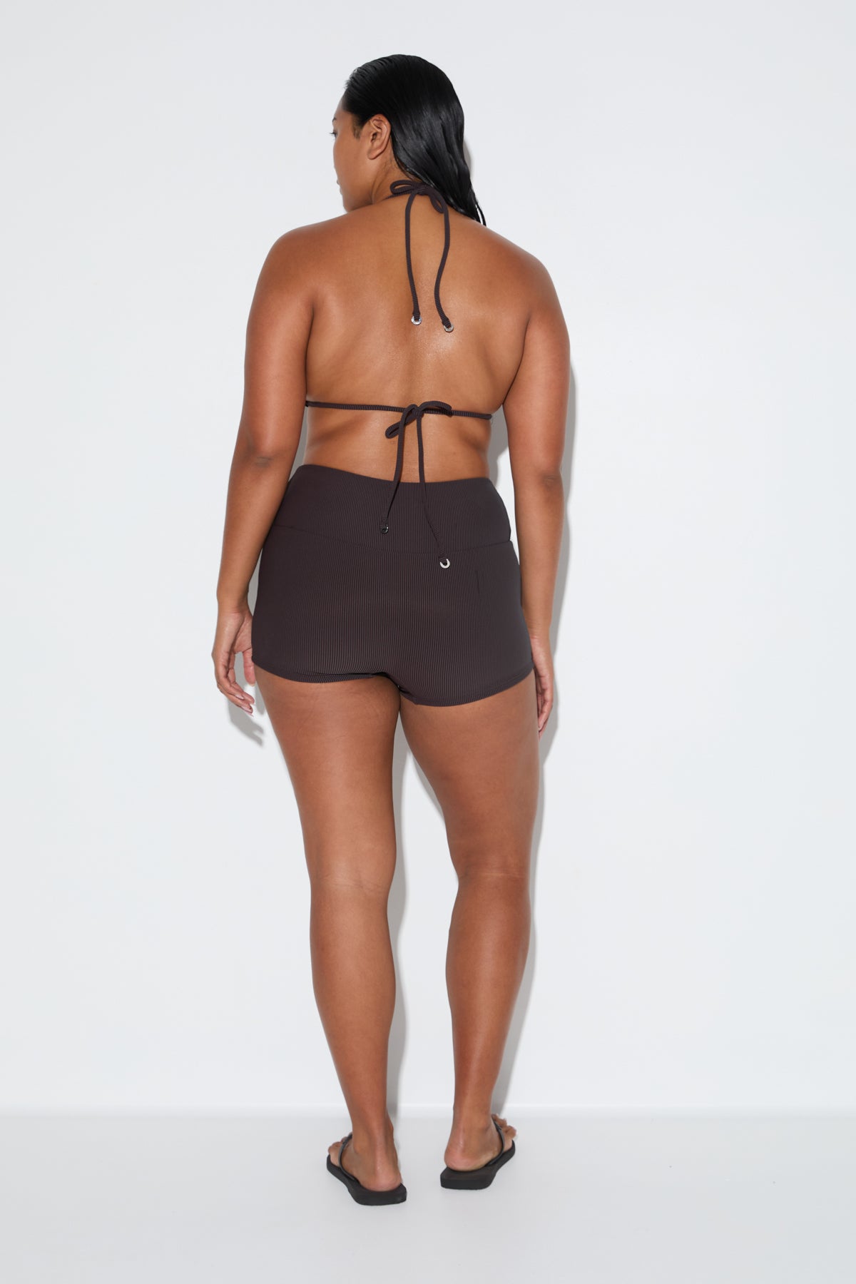Signature Stripe Boy Short - Smoky Brown