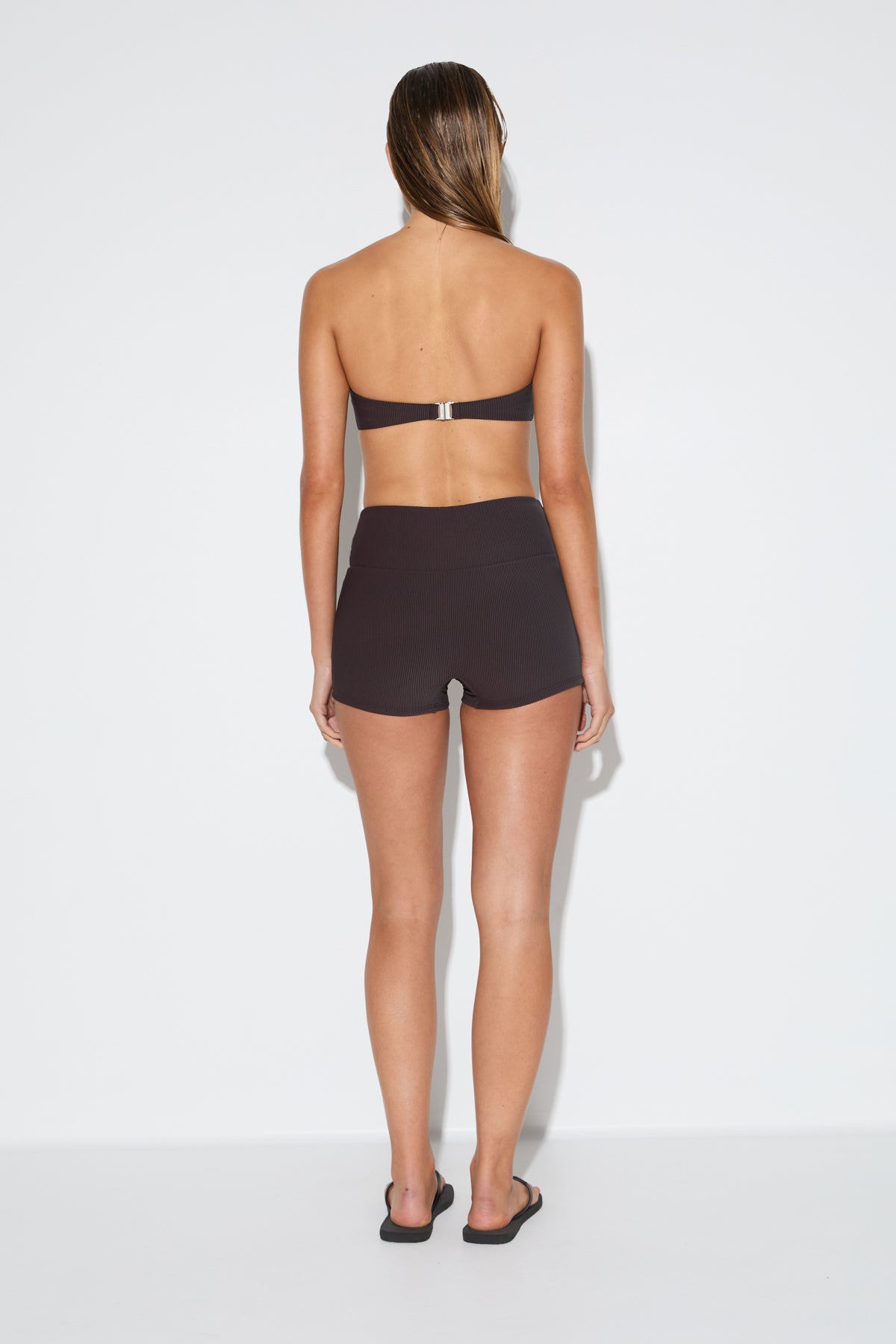 Signature Stripe Bandeau Top - Smoky Brown