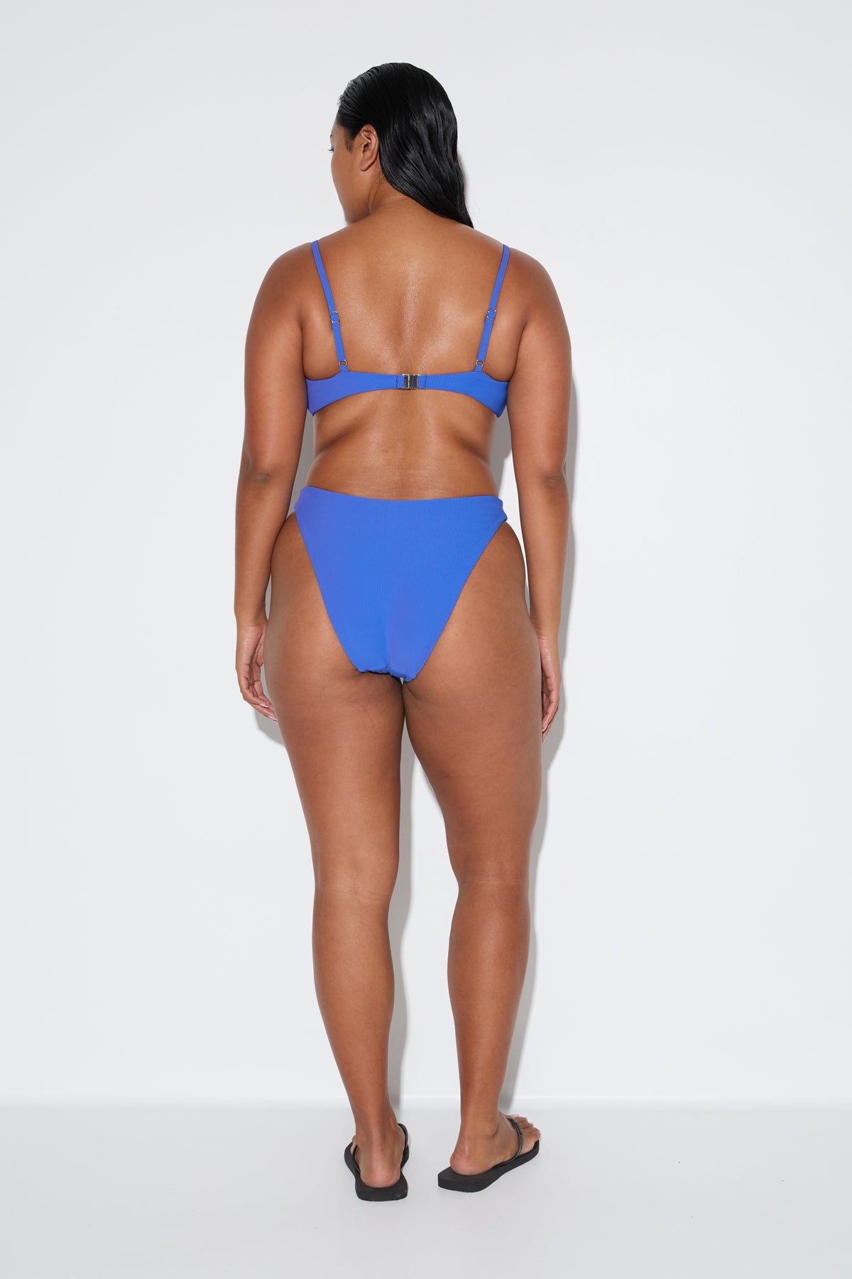 Signature Stripe Minimal Bralette Top - Pacific Blue