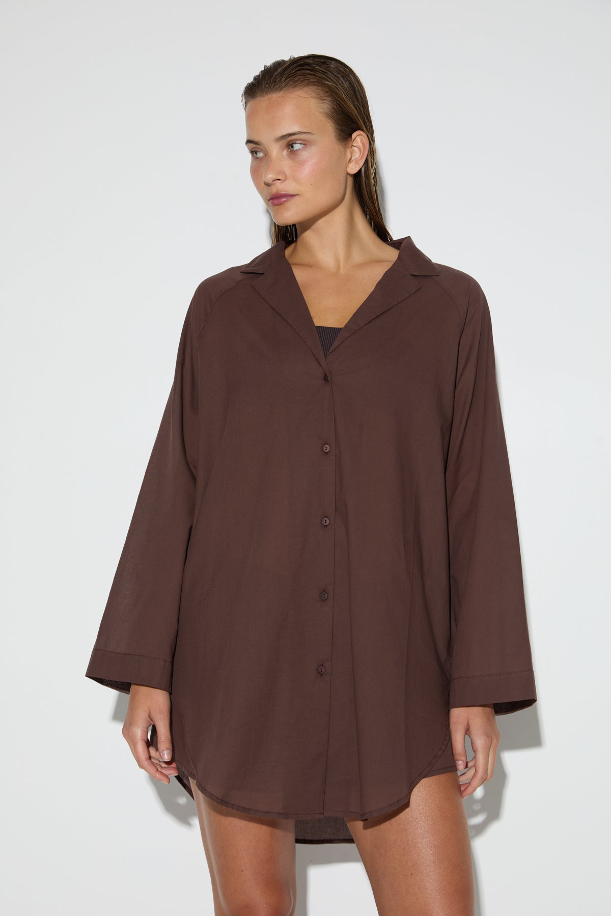 Signature Cotton Shirt - Smoky Brown