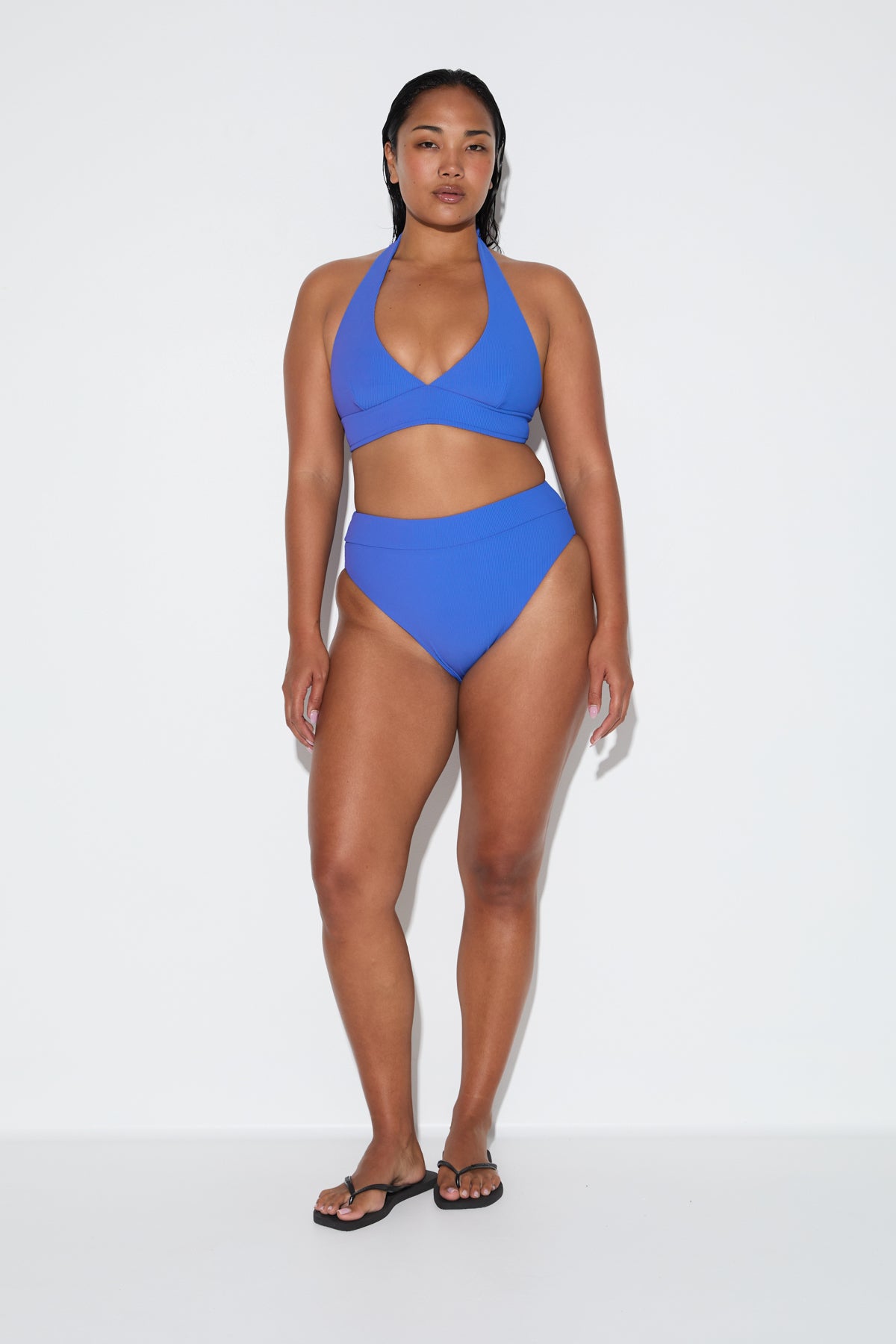Signature Stripe Halter Top - Pacific Blue