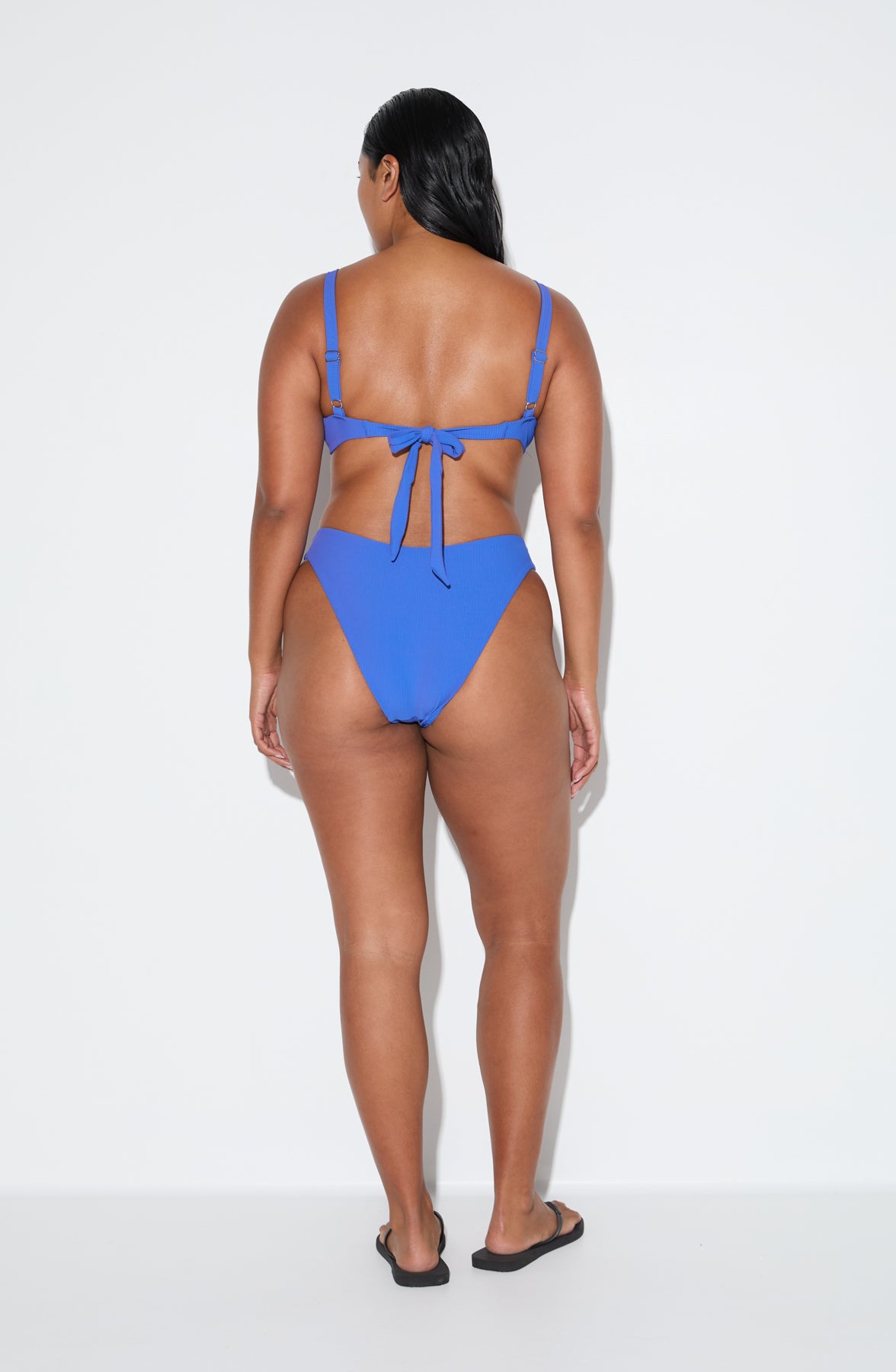Signature Stripe Adjustable Bra Cup Top - Pacific Blue