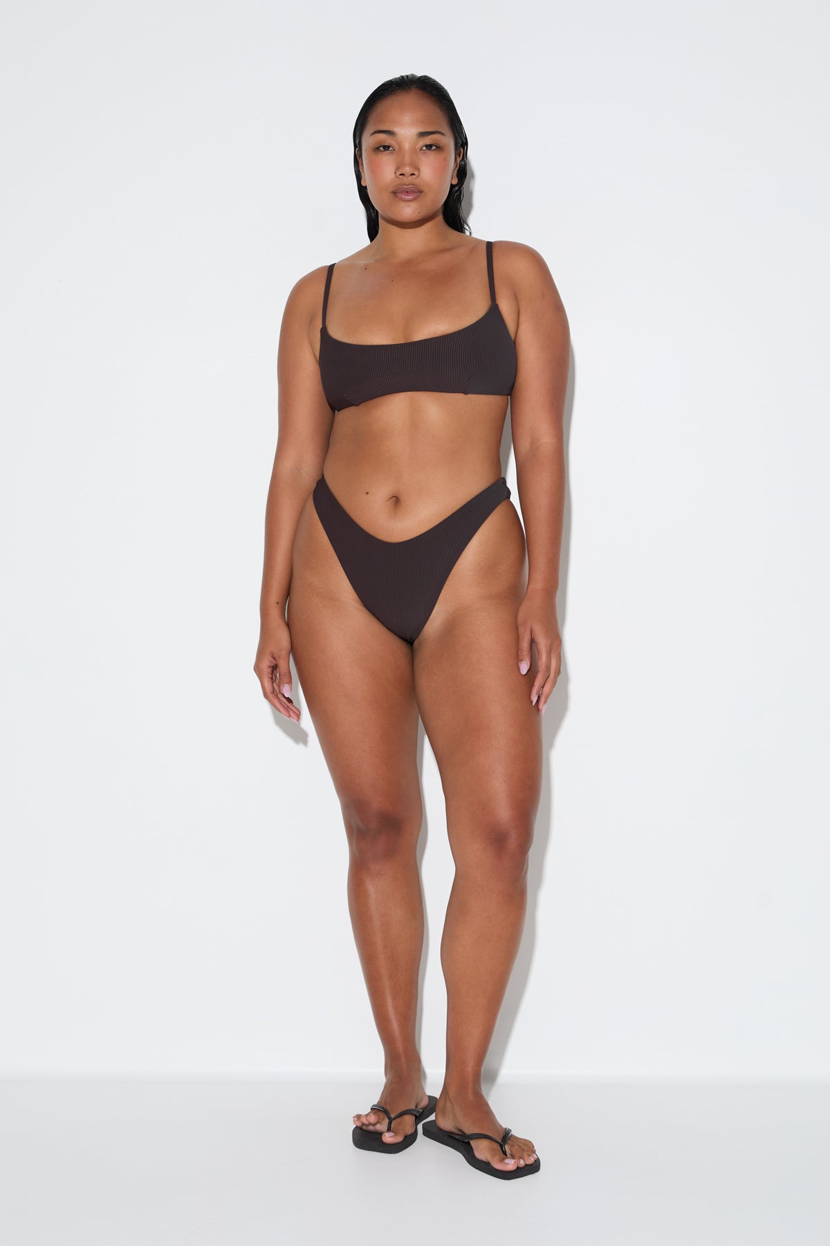 Signature Stripe Curve Brief - Smoky Brown