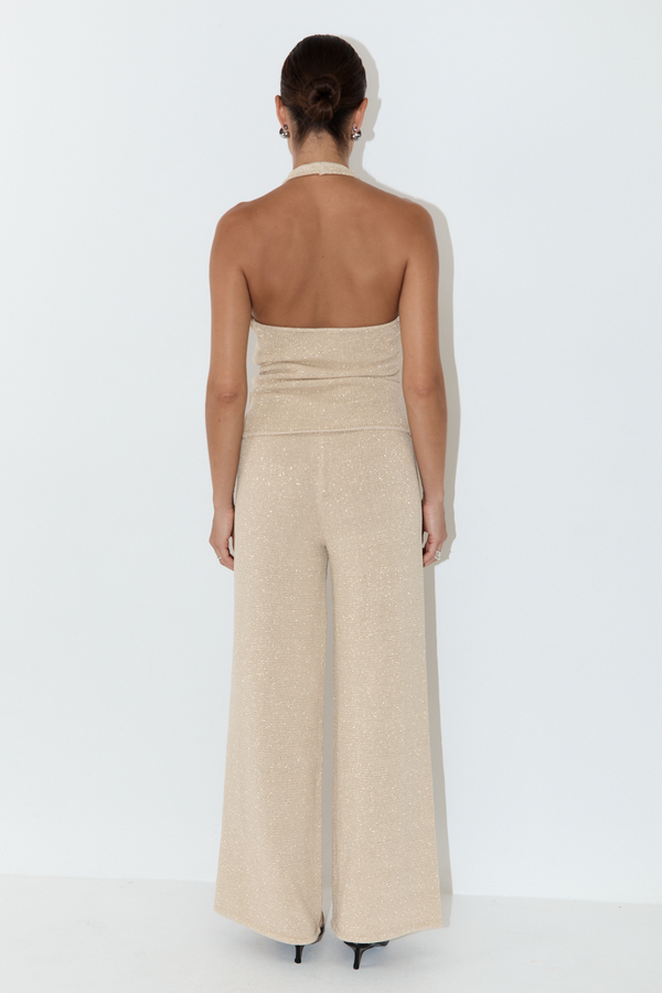 La Isla Lurex Knit Pant - Gold
