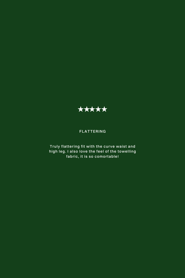 Towelling Curve Brief - Green Stripe