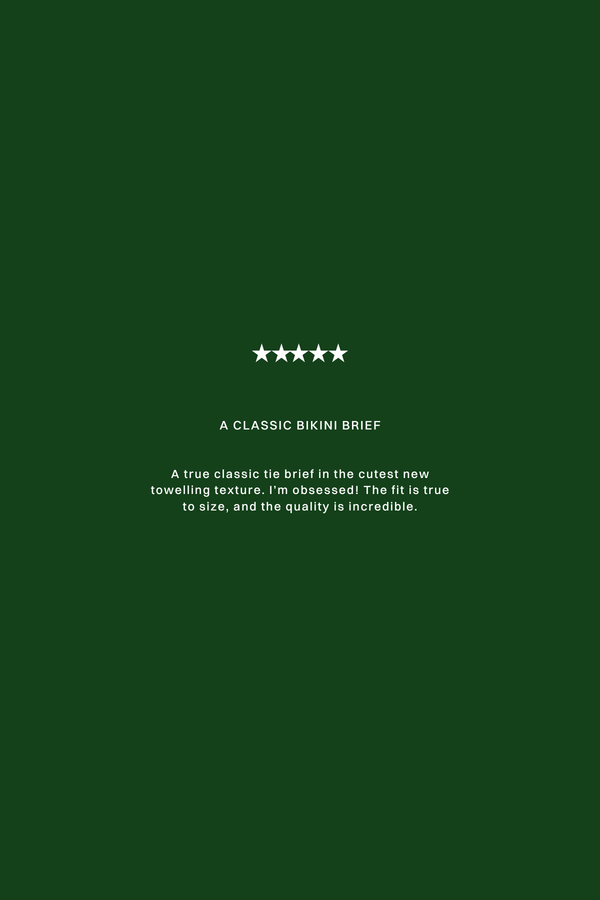 Towelling Hipster Tie Brief - Green Stripe