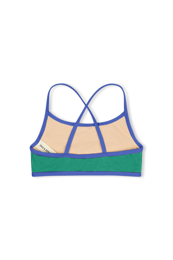 Mini Rib Logo Bikini Top - Emerald