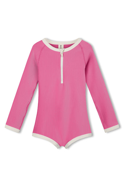 Mini Stripe Rib Rashie Onesie - Shell Pink – Zulu & Zephyr