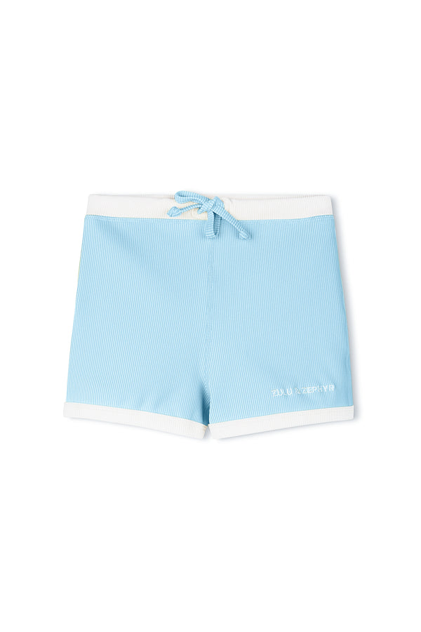 Mini Stripe Rib Surf Short - Shallow Blue