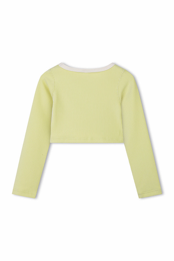 Mini Stripe Rib Crop Rashie - Citrus