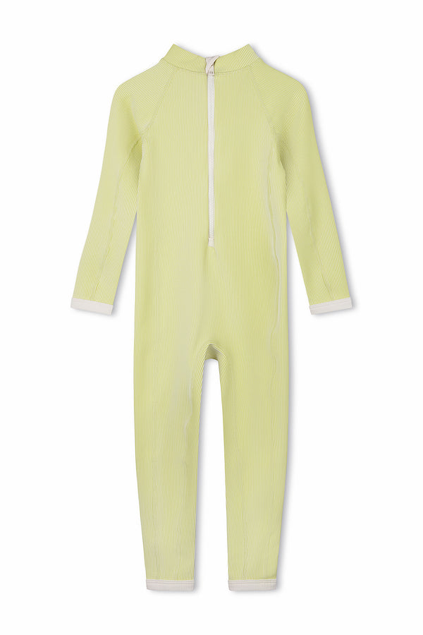 Mini Stripe Rib Full Surf Suit - Citrus