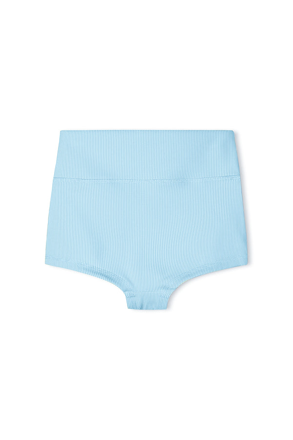 Mini Stripe Rib Boy Short - Shallow Blue