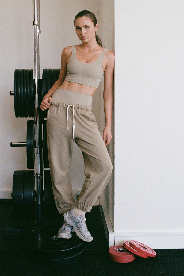 Stripe Rib Crop Top - Olive