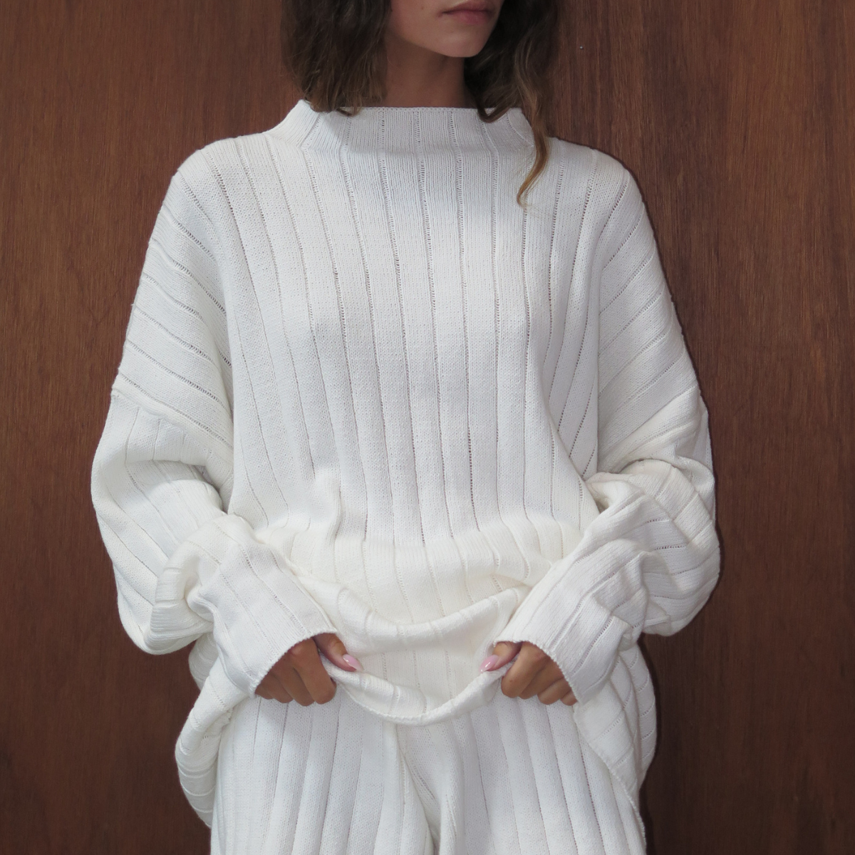 Rib Knit Short - Cream