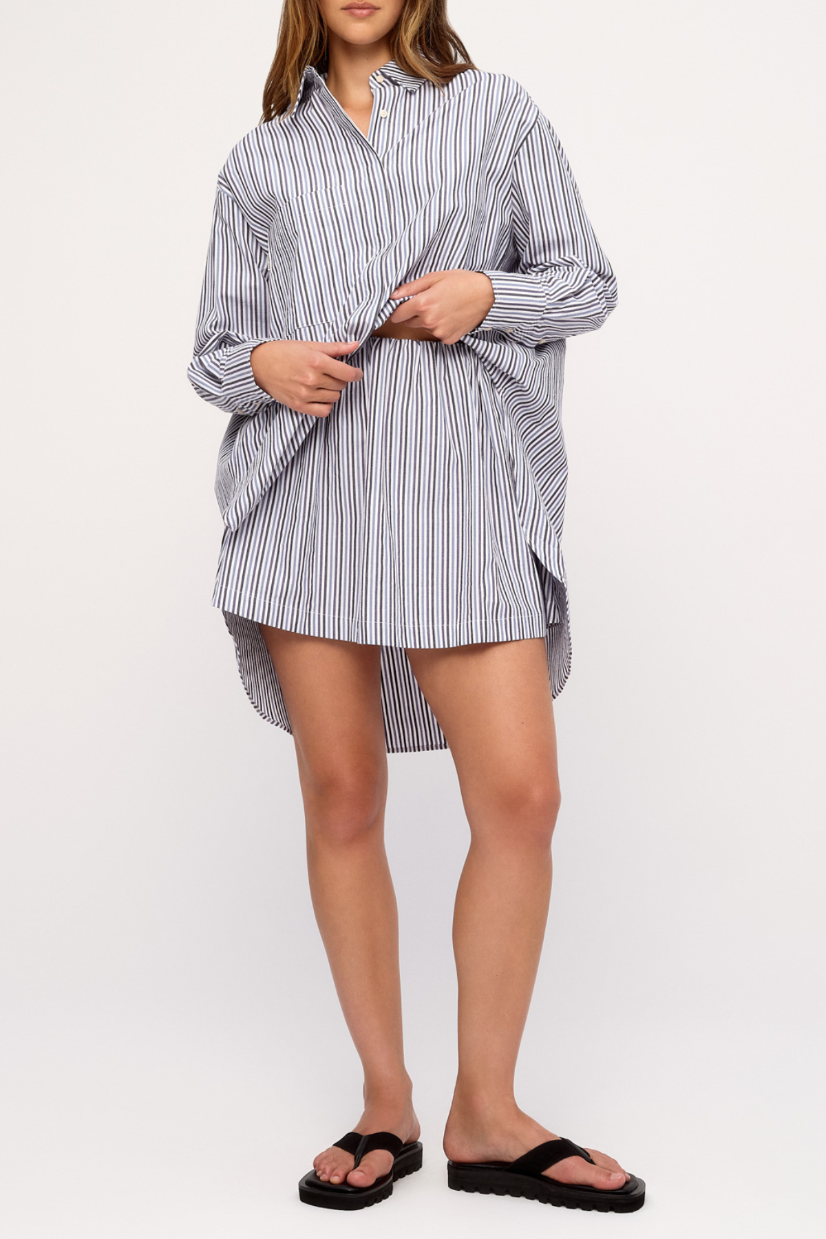 Poplin Shirt - Blue Pin Stripe