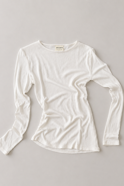 Rib Hemp Jersey Long Sleeve Top - White – Zulu & Zephyr