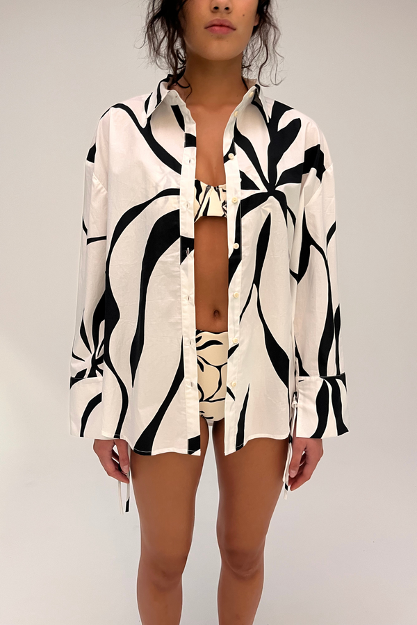 Cotton Shirt - Cream Flower