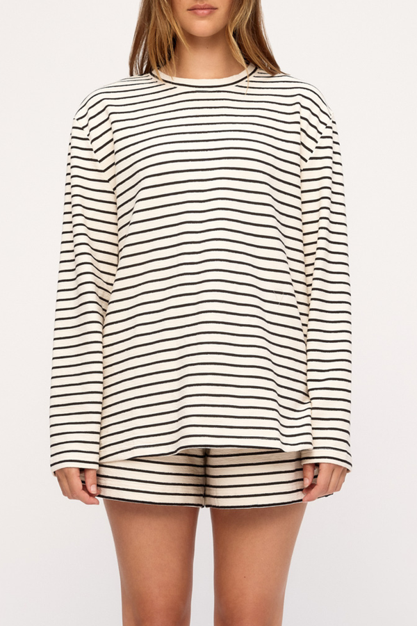 Jersey Long Sleeve Top - Black Stripe