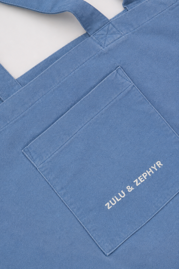 Cotton Canvas Tote Bag - Denim