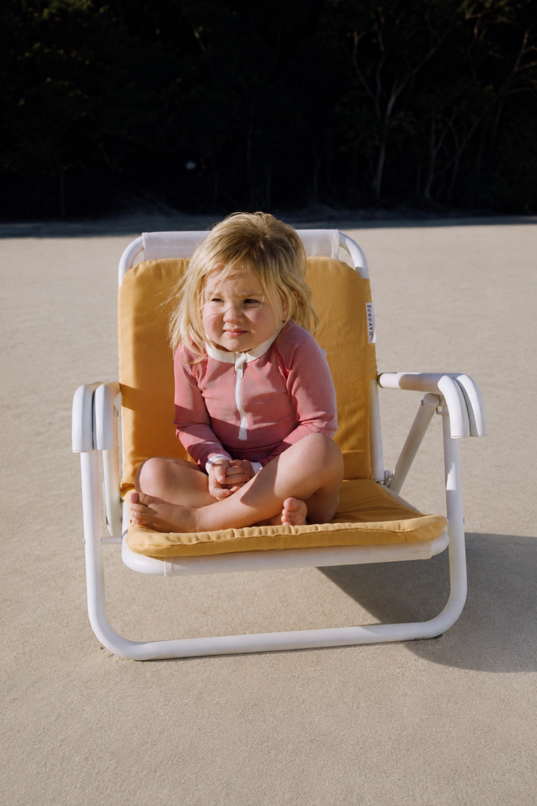 Mini Stripe Rashie Onesie - Clay Red