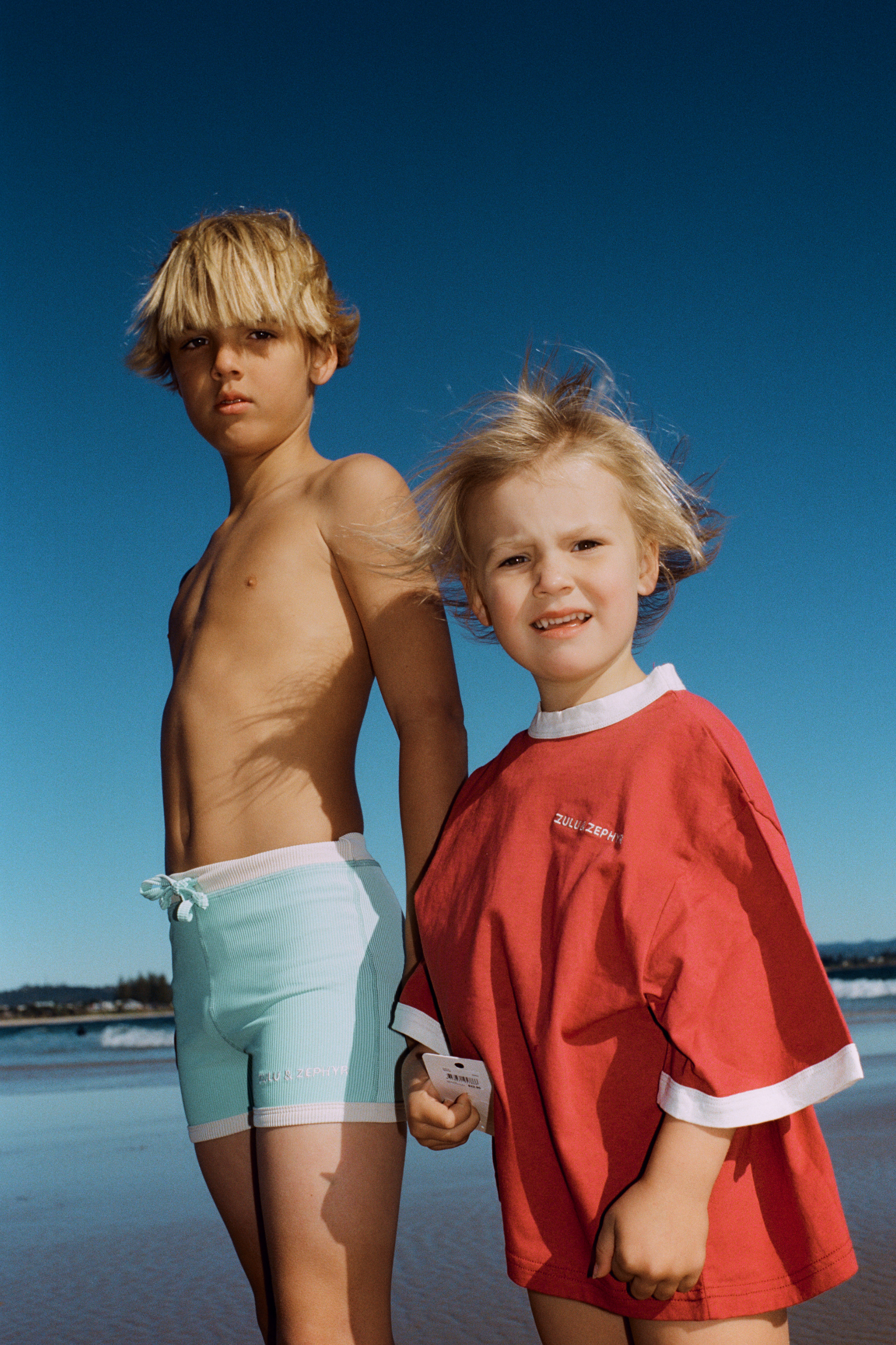Mini Stripe Surf Short - Aqua