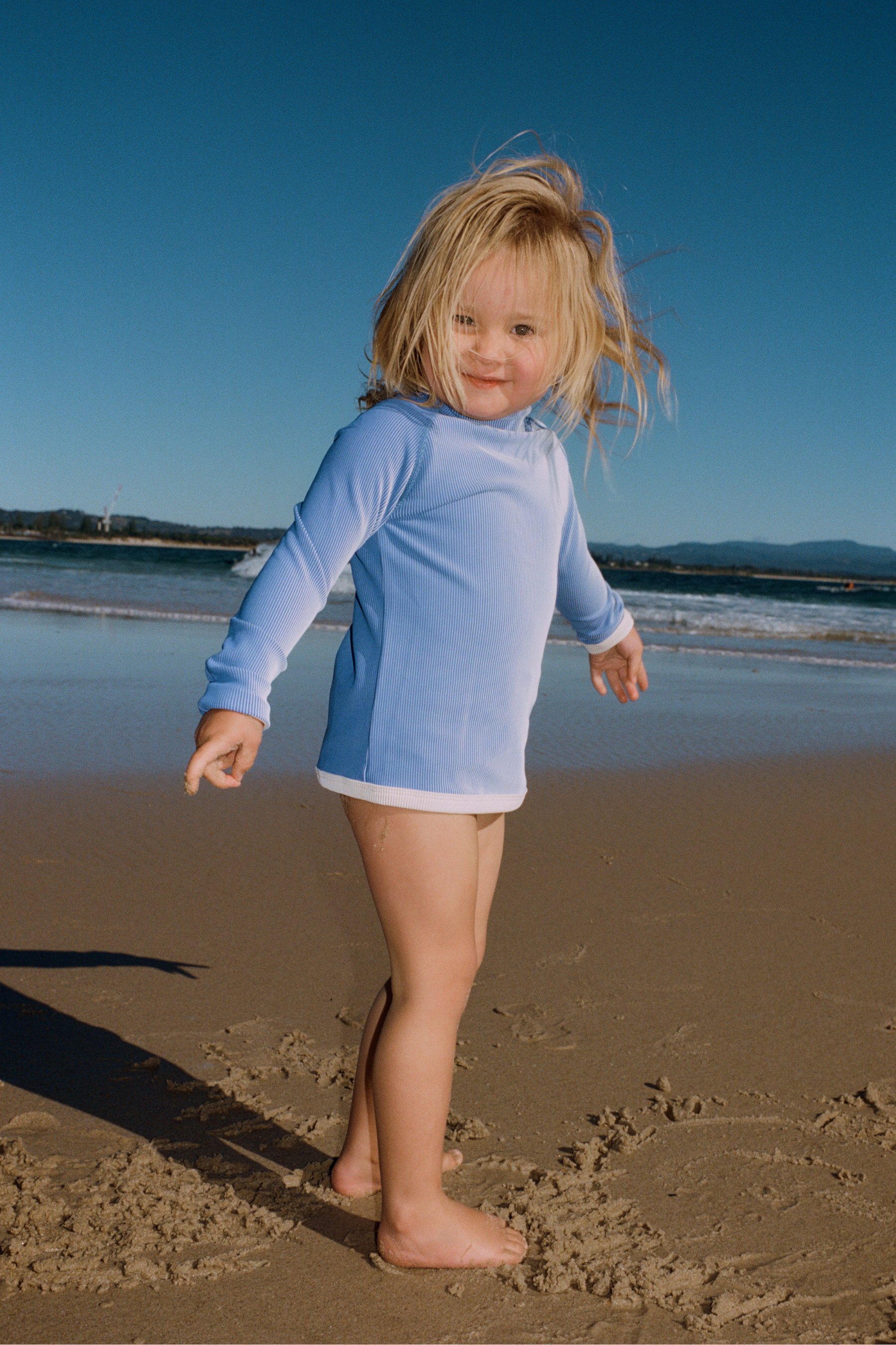 Mini Stripe Rashie - Sea Blue