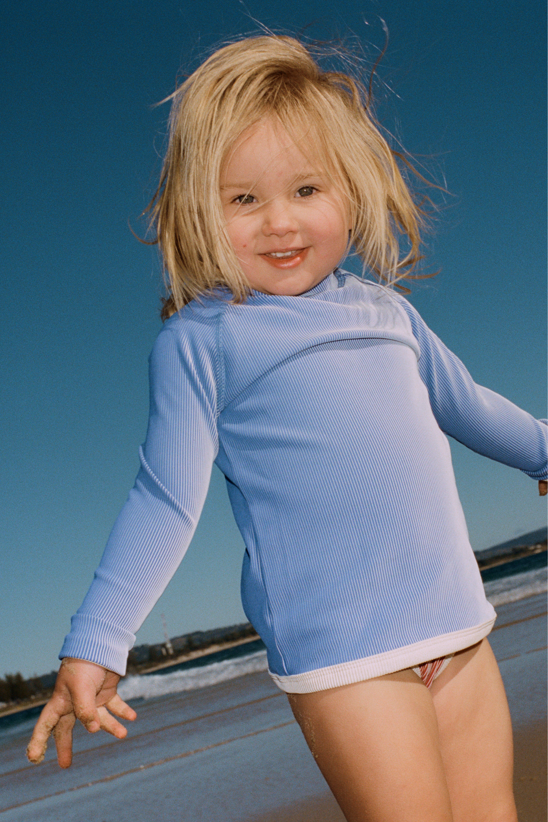 Mini Stripe Rashie - Sea Blue