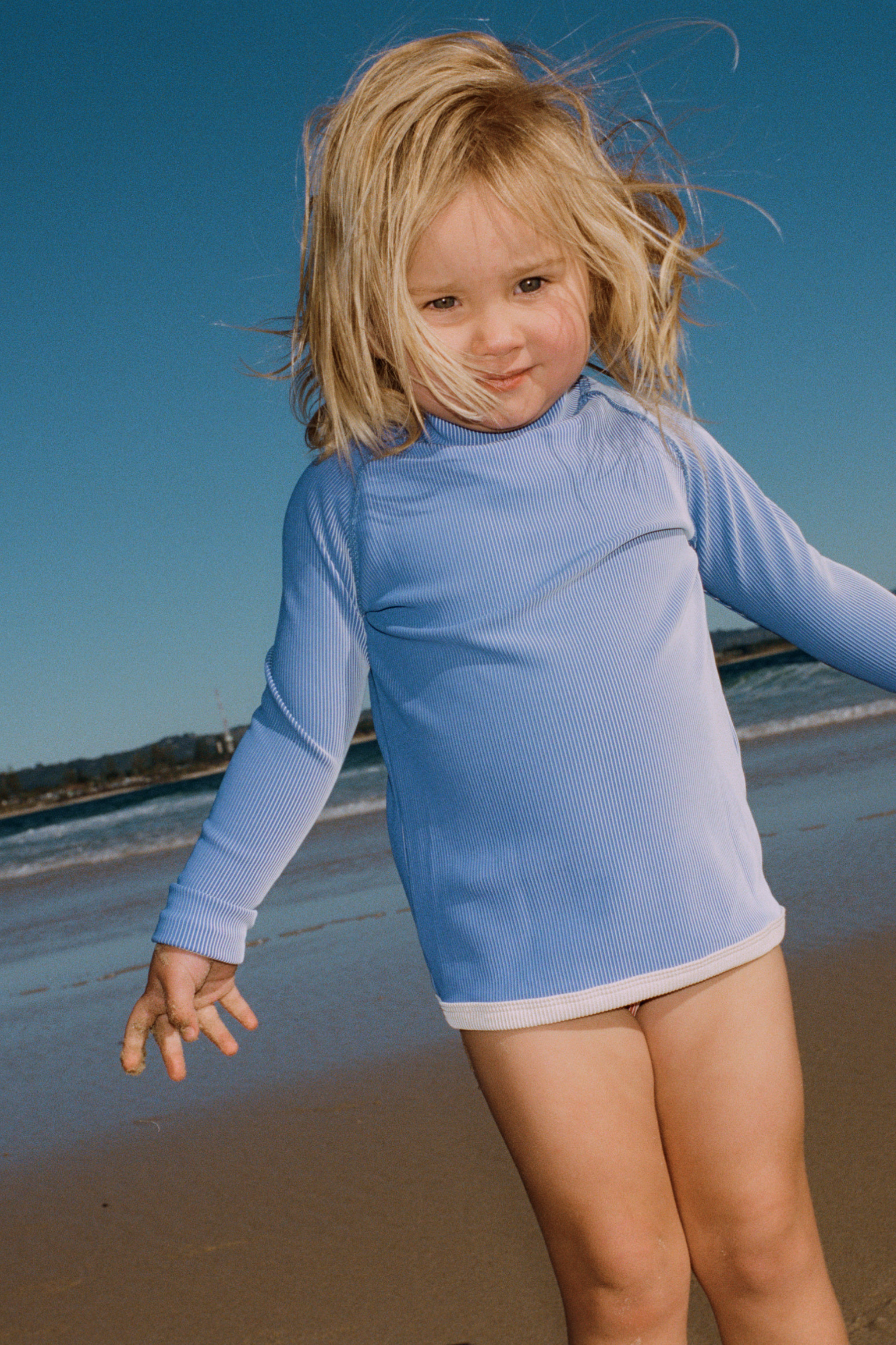 Mini Stripe Rashie - Sea Blue