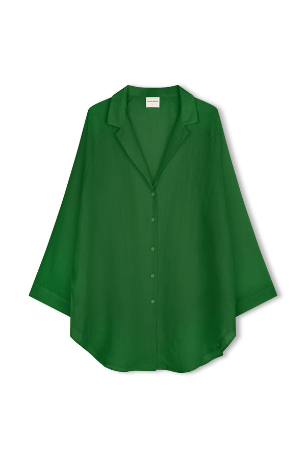 Signature Ramie Shirt - Tallow Green