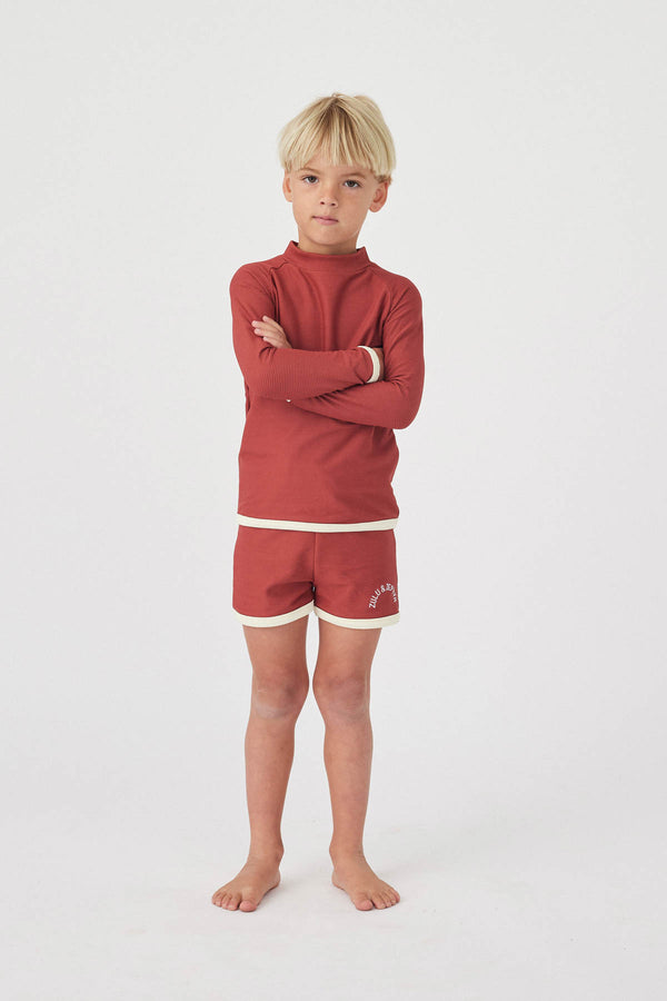 Mini Rib Logo Surf Short - Earth Red – Zulu & Zephyr