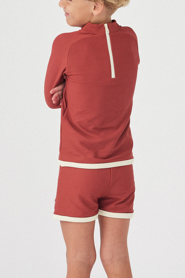 Mini Rib Rashie - Earth Red – Zulu & Zephyr