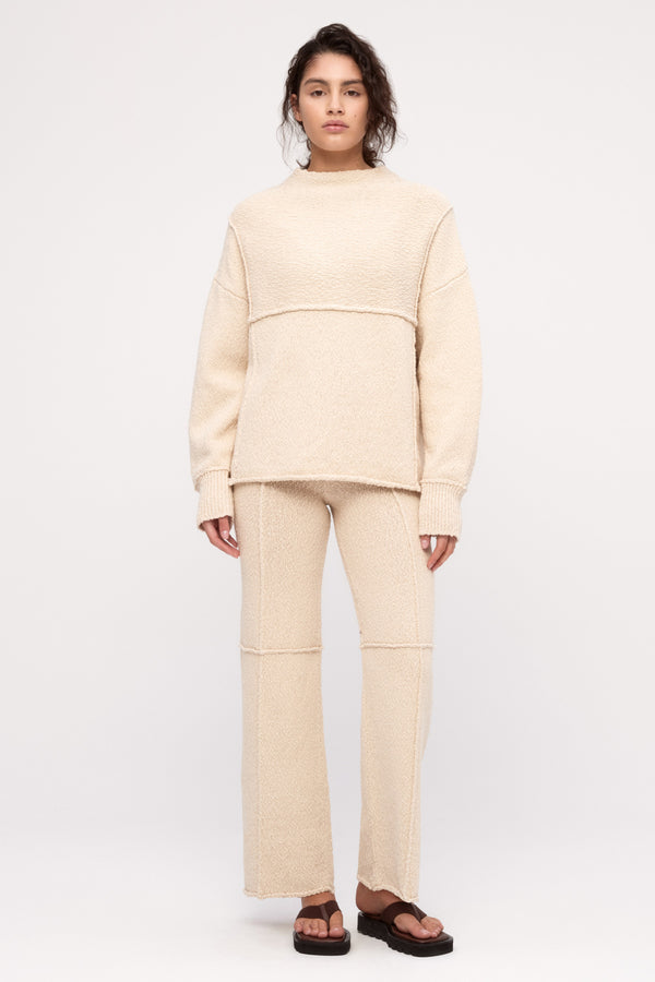 Boucle Knit Pant - Coconut