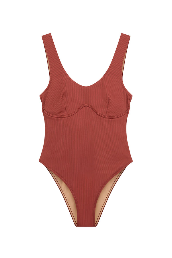 Signature Bralette One Piece - Earth Red