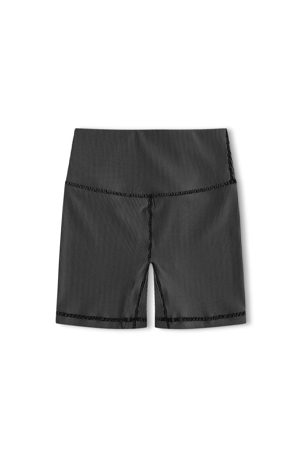 Stripe Rib Short - Black