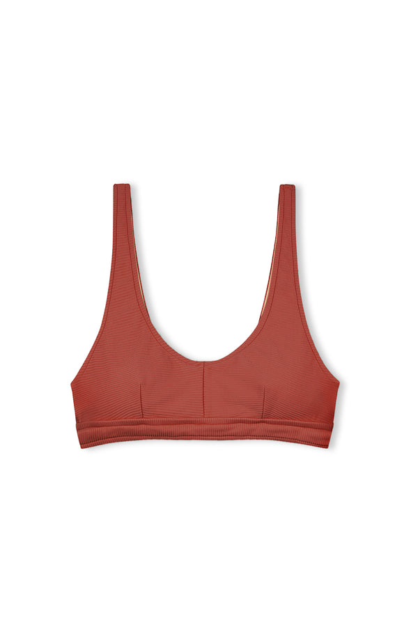 Signature Waistband Bralette Top - Earth Red