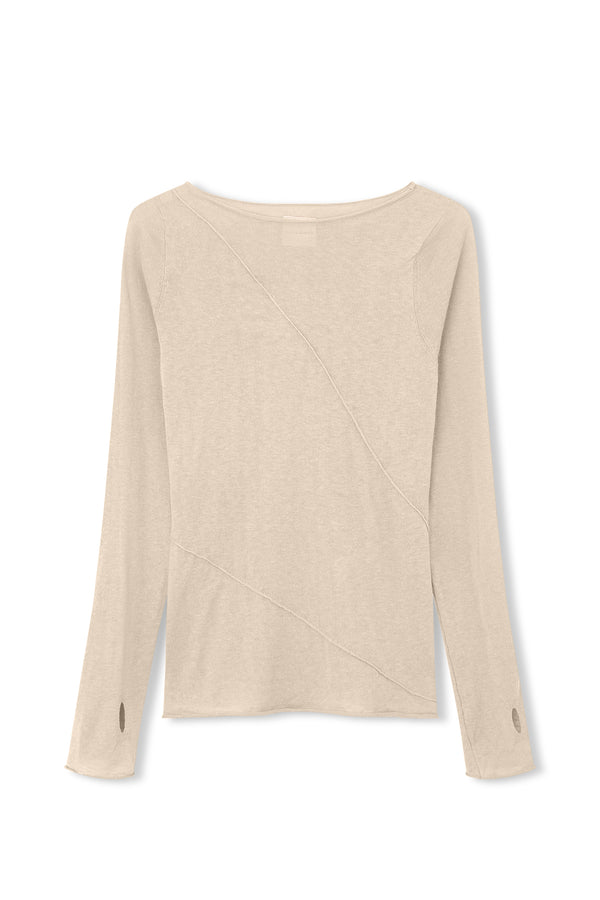 Panelled Knit Top - Stone